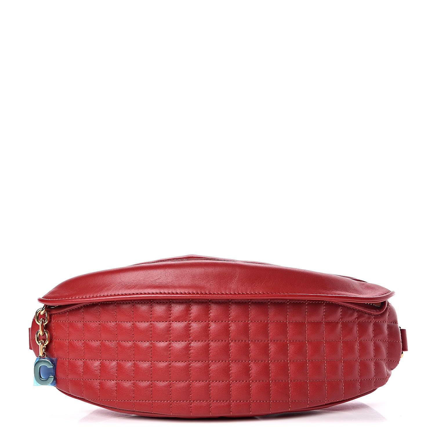 Celine Calfskin Quilted C Charm Belt Bag Red 1 of 9