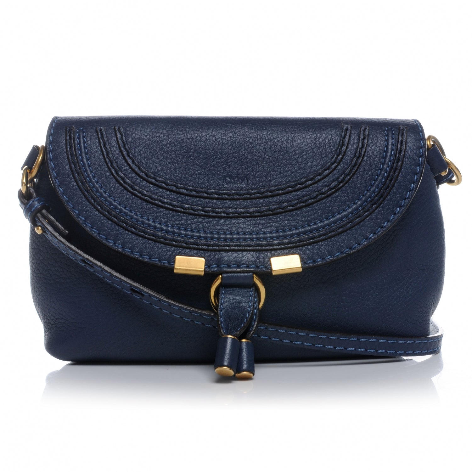 Chloe Calfskin Small Marcie Crossbody Bag Navy Blue 1 of 9