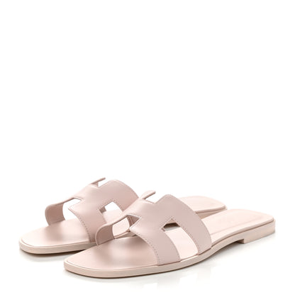 Hermes Box Calfskin Oran Sandals 41 Rose Pale 3 of 9