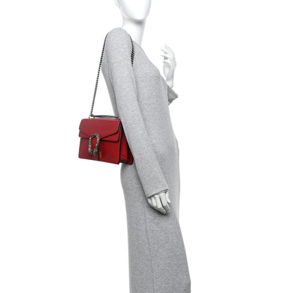 Gucci Dollar Calfskin Swarovski Crystal Small Dionysus Shoulder Bag Hibiscus Red 2 of 10