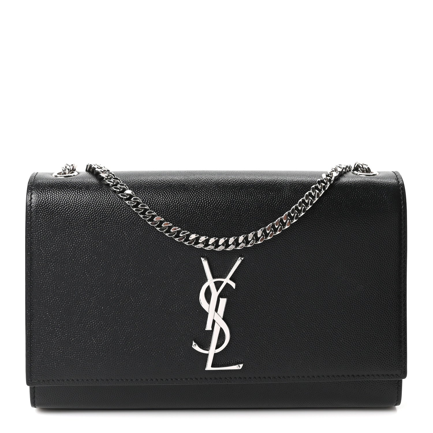 Saint Laurent Grain De Poudre Medium Classic Monogram Kate Satchel Black 1 of 9
