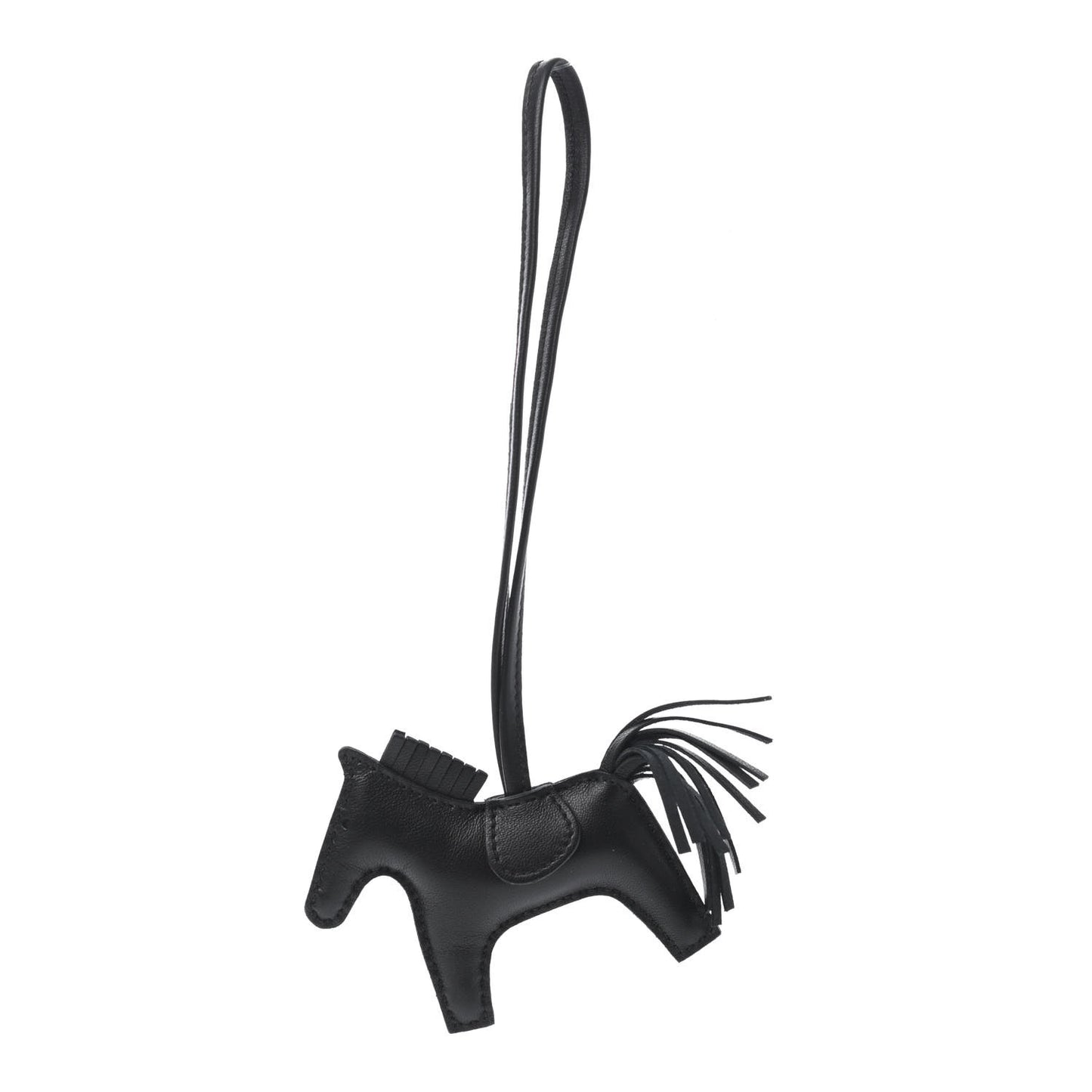 Milo Lambskin Grigri Rodeo Horse Bag Charm PM So Black