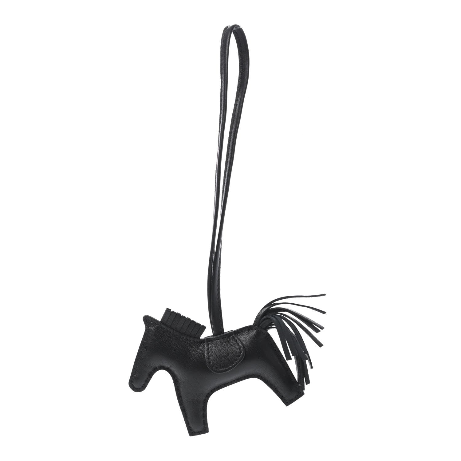 Hermes Milo Lambskin Grigri Rodeo Horse Bag Charm PM So Black 1 of 4