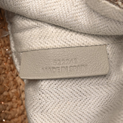 Loewe Calfskin Raffia Anagram Paulas Ibiza Pochette Bag Natural Tan 7 of 13