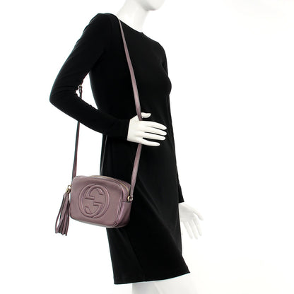 Gucci Metallic Pebbled Calfskin Small Soho Disco Bag Purple 2 of 7