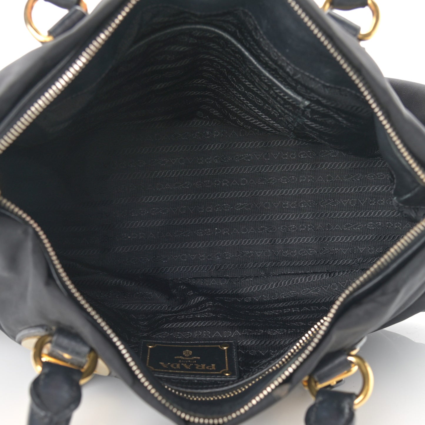 Tessuto Nylon Soft Calfskin Shopping Satchel Black