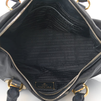 Prada Tessuto Nylon Soft Calfskin Shopping Satchel Black 4 of 15