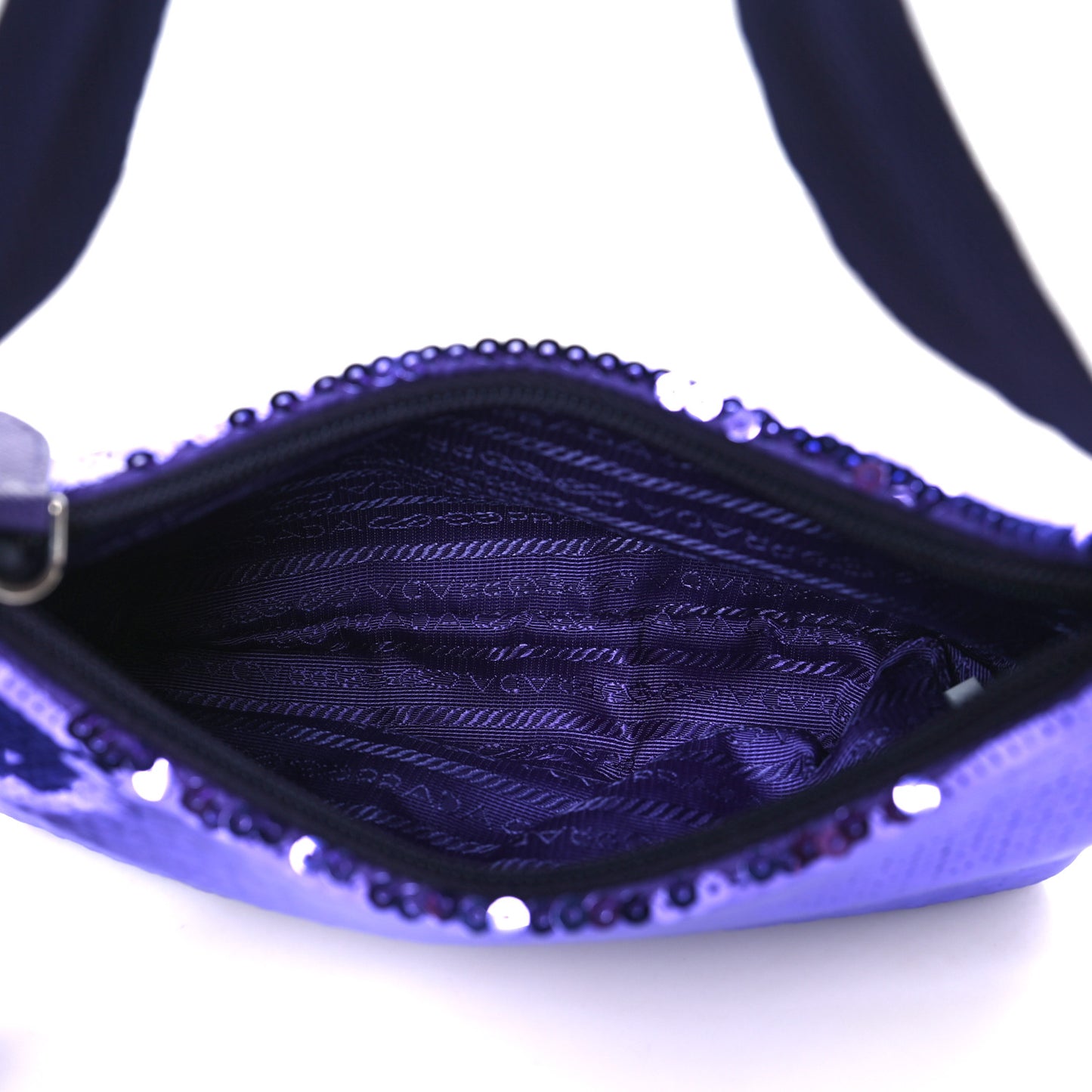 Paillettes Sequin Mini Re-Edition 2000 Bag Iris Black