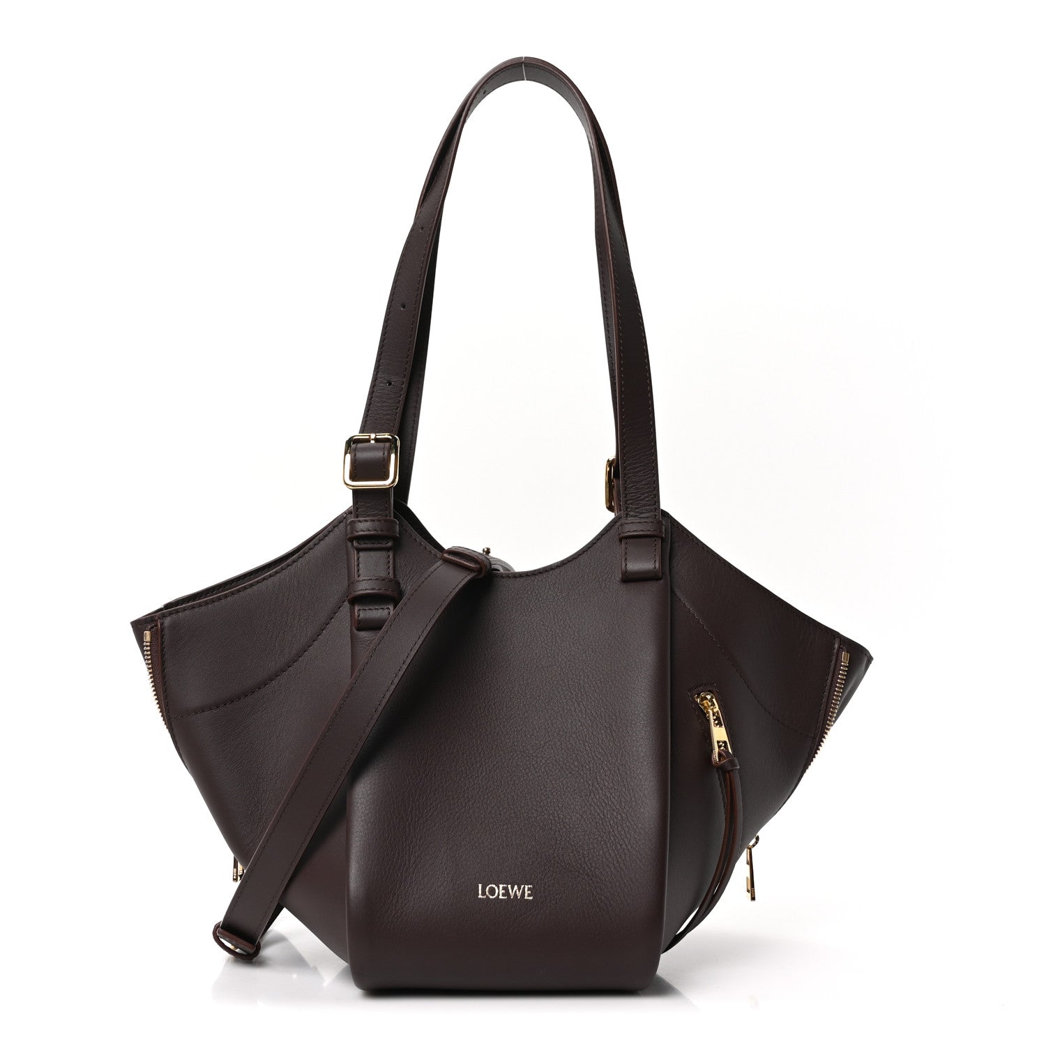 Loewe Classic Calfskin Hammock Flip Tote Dark Chestnut 1 of 9