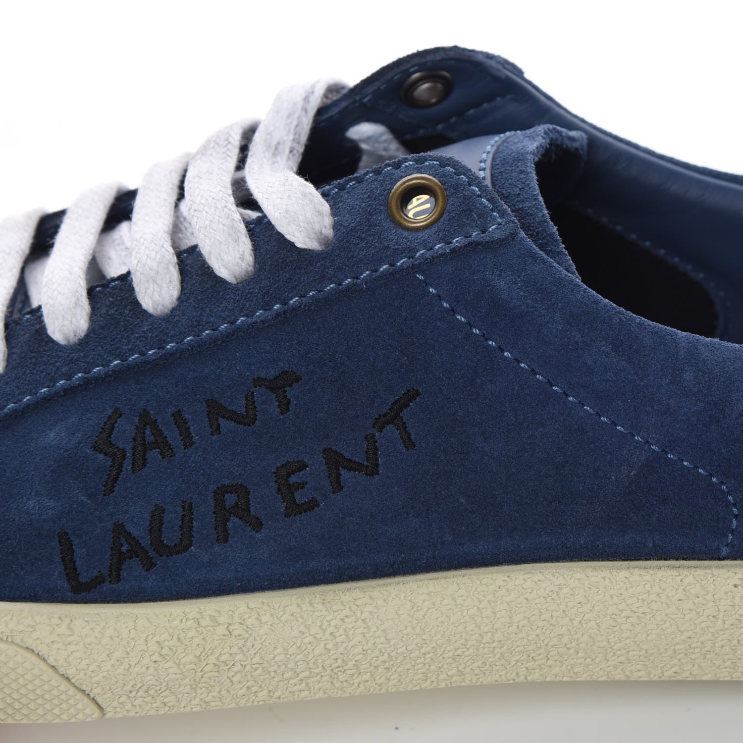 Saint Laurent Suede Womens Court Classic Sneakers 37.5 Denim 12 of 21