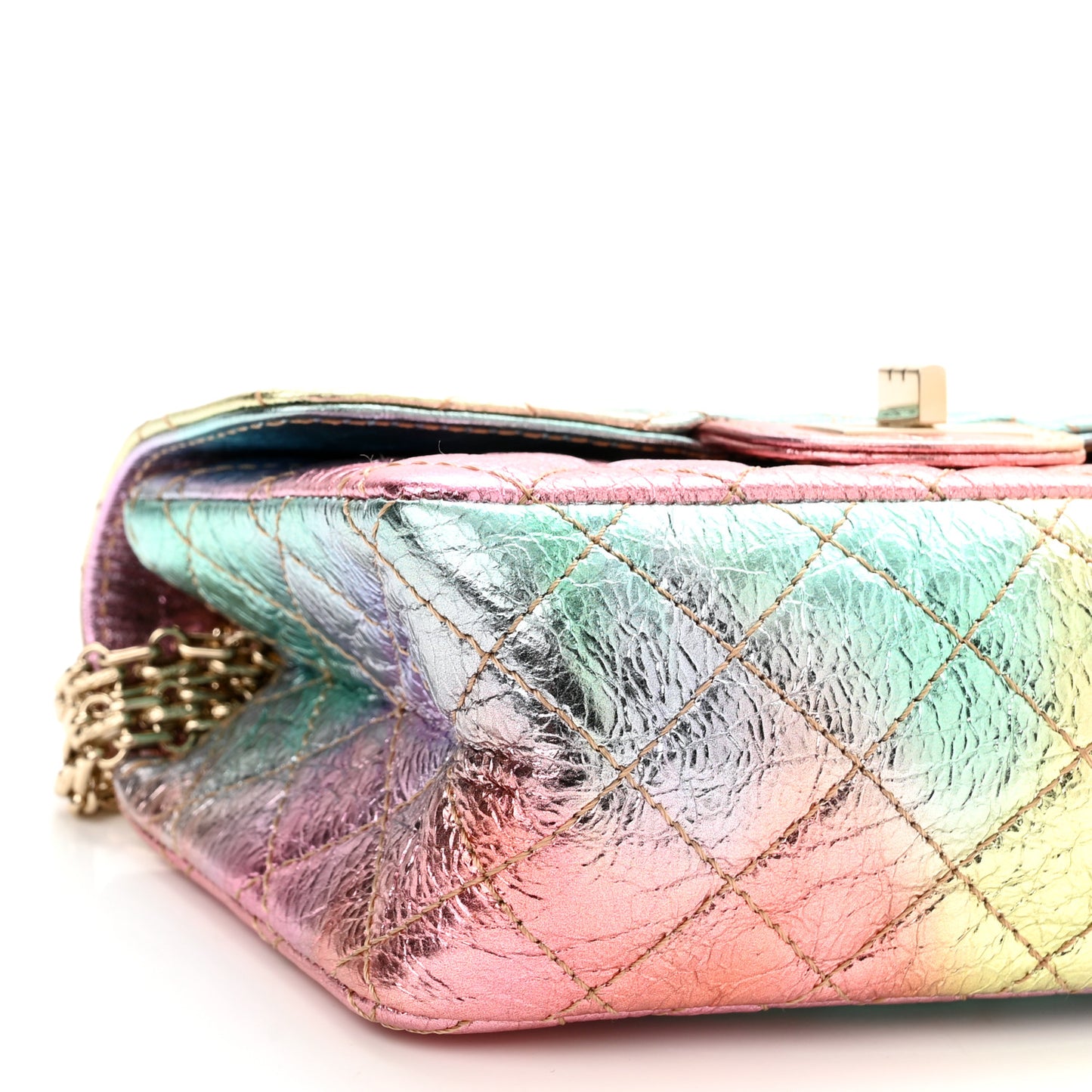 Metallic Goatskin Quilted Mini 2.55 Reissue Flap Multicolor
