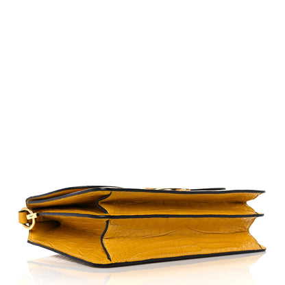 Salvatore Ferragamo Crocodile Joanne Crossbody Yellow 3 of 7