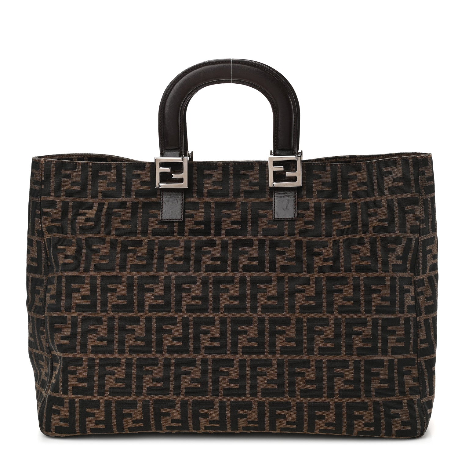 Fendi Zucca Top Handle Tote Tobacco 1 of 7