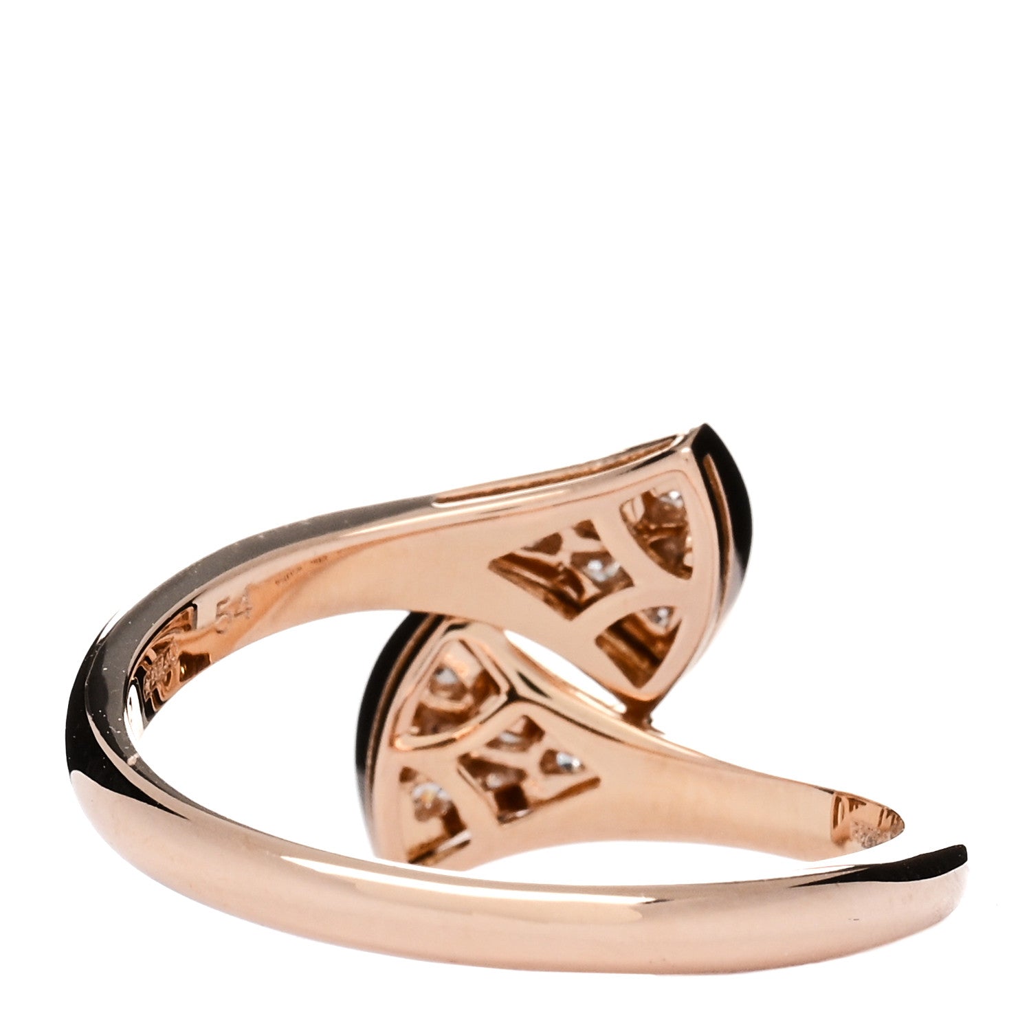 Bulgari 18K Rose Gold Diamond Divas' Dream Ring 54 6.75 2 of 4
