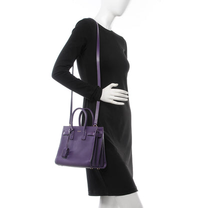 Saint Laurent Calfskin Baby Sac de Jour Purple 3 of 16