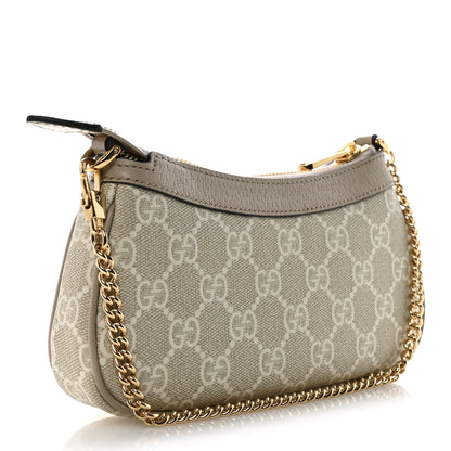 Gucci GG Supreme Monogram Textured Dollar Calfskin Web Mini Ophidia GG Handbag Beige Mystic White Oatmeal 3 of 10