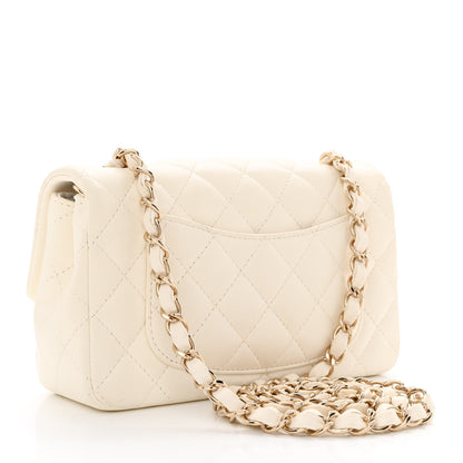 Chanel Lambskin Quilted Mini Rectangular Flap White 3 of 13