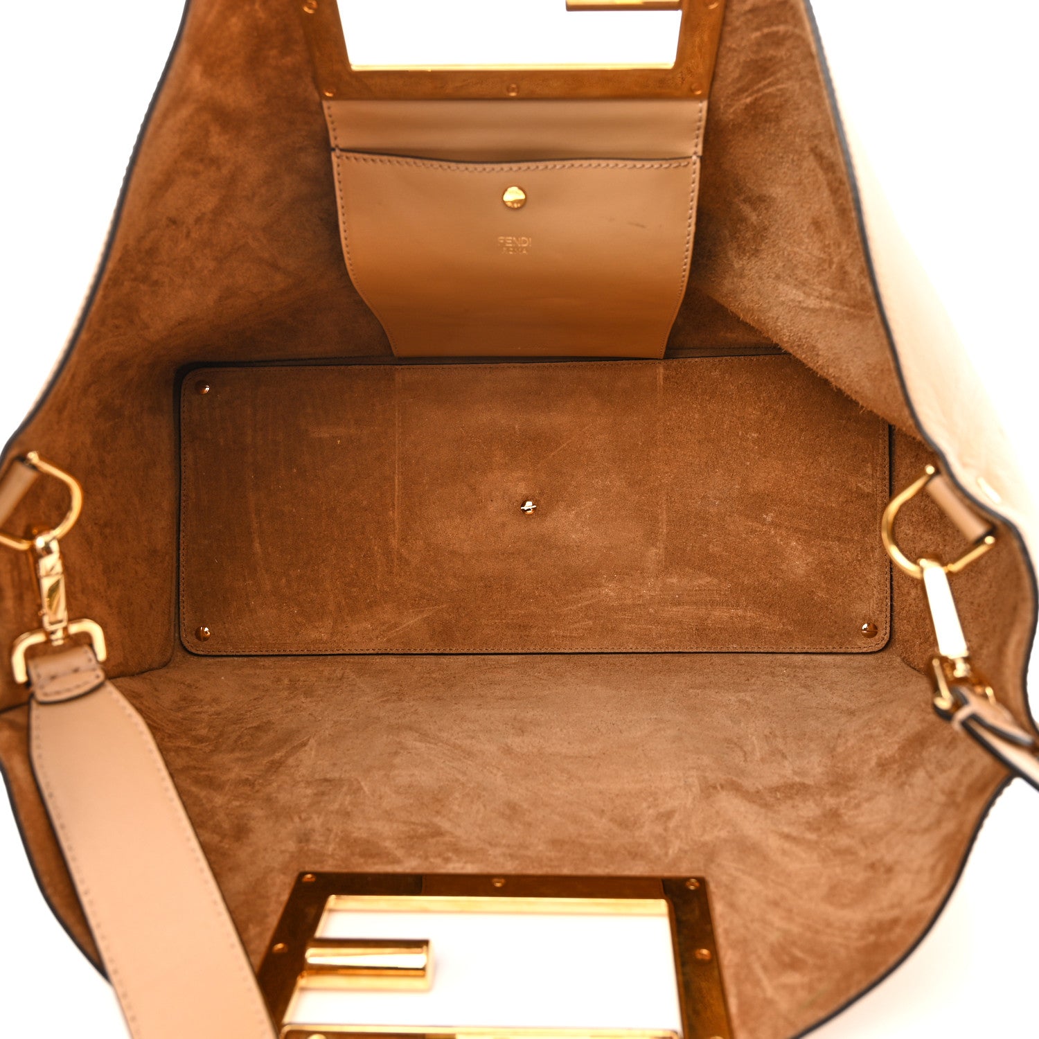 Fendi Vitello King Medium Fendi Way Tote Miele Scuro 5 of 13