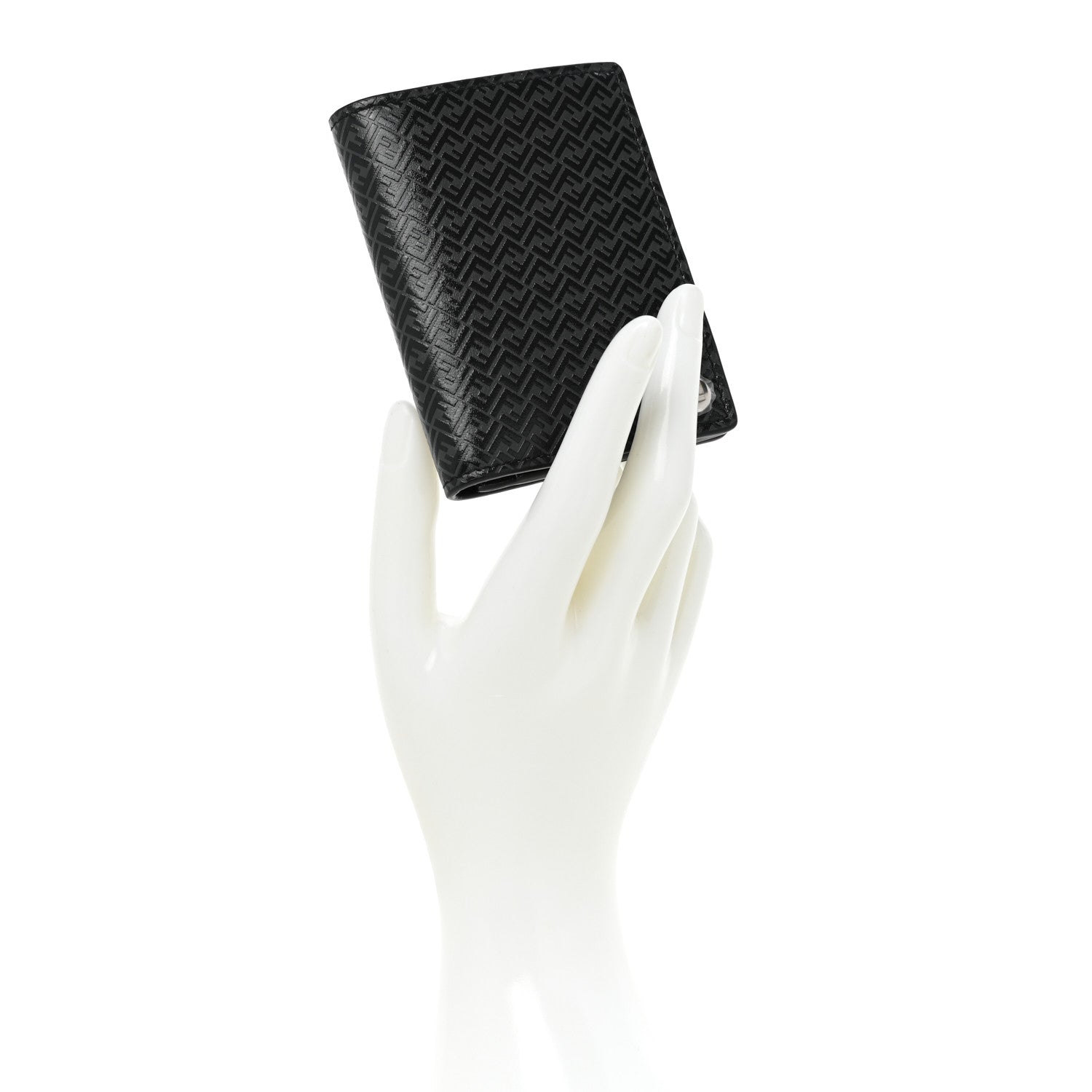 Fendi Vitello Grace Light Micro FF Embossed Flip Case Asfalto Black 2 of 7