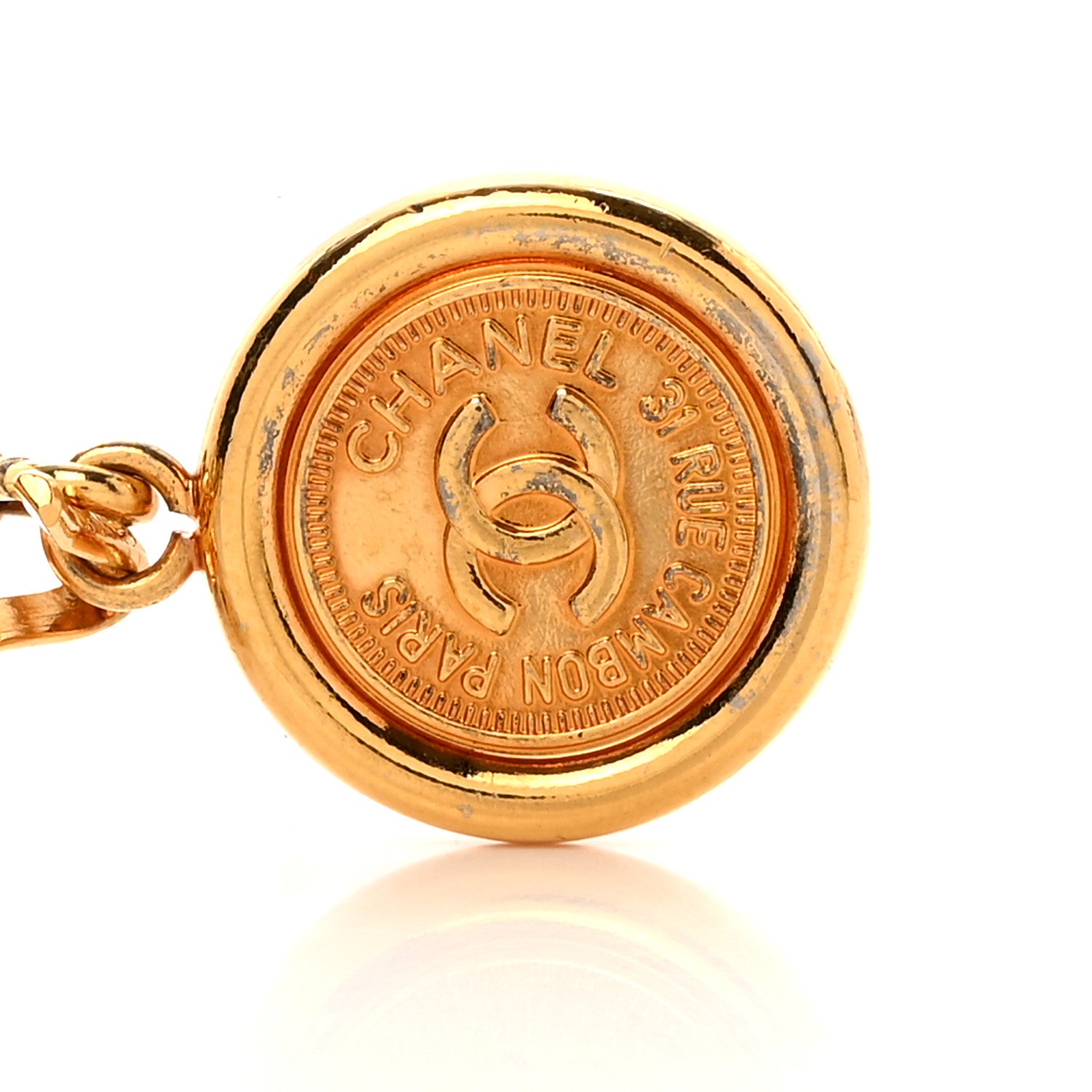 Chanel Lambskin CC Medallion Chain Belt White Gold 4 of 7