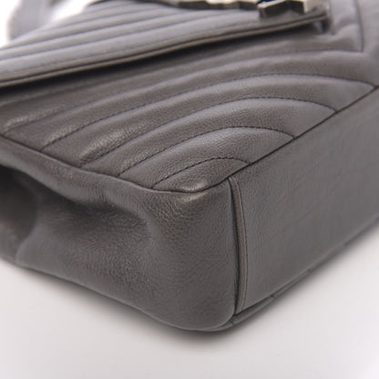 Saint Laurent Matelasse Chevron Monogram Medium College Bag Gray 18 of 23