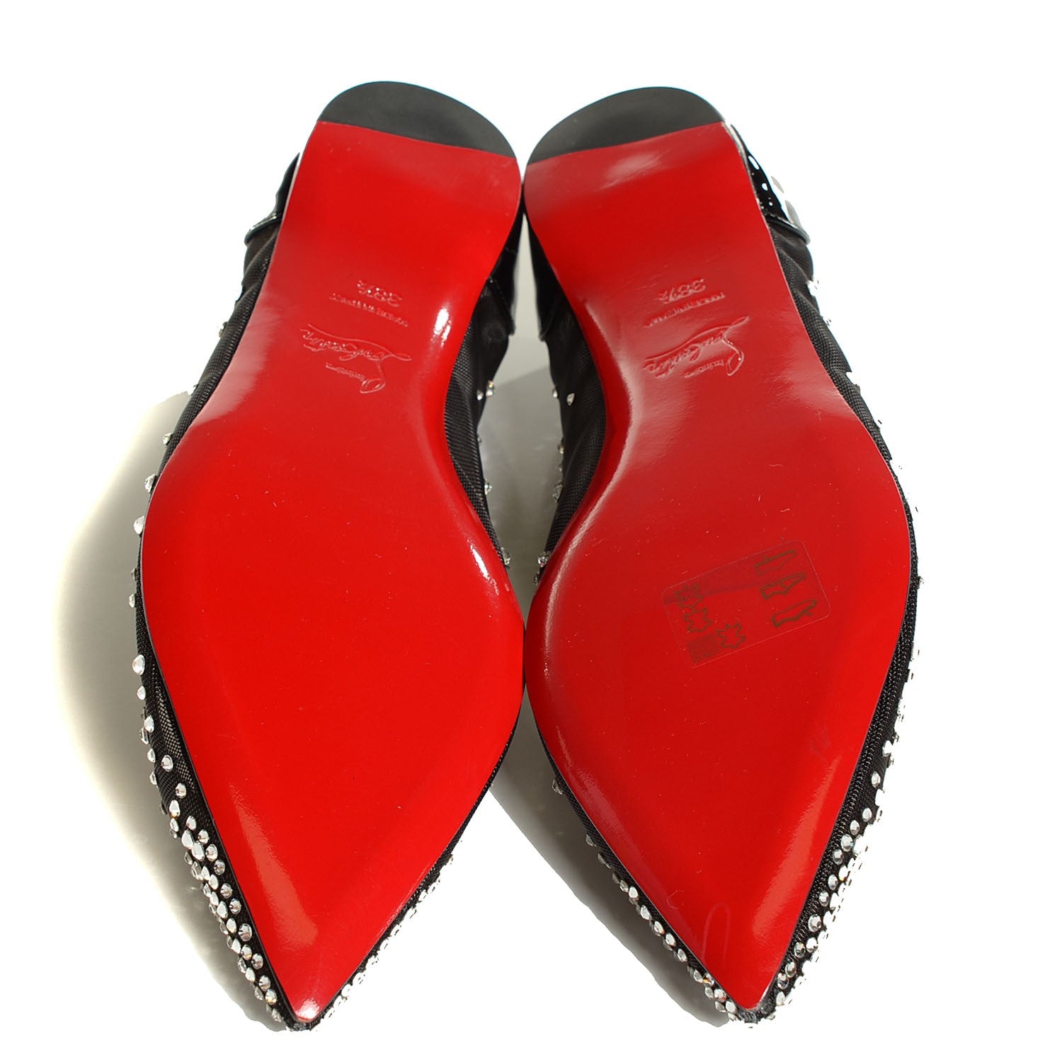 Christian Louboutin Patent Body Strass Flats 38.5 Black 5 of 7