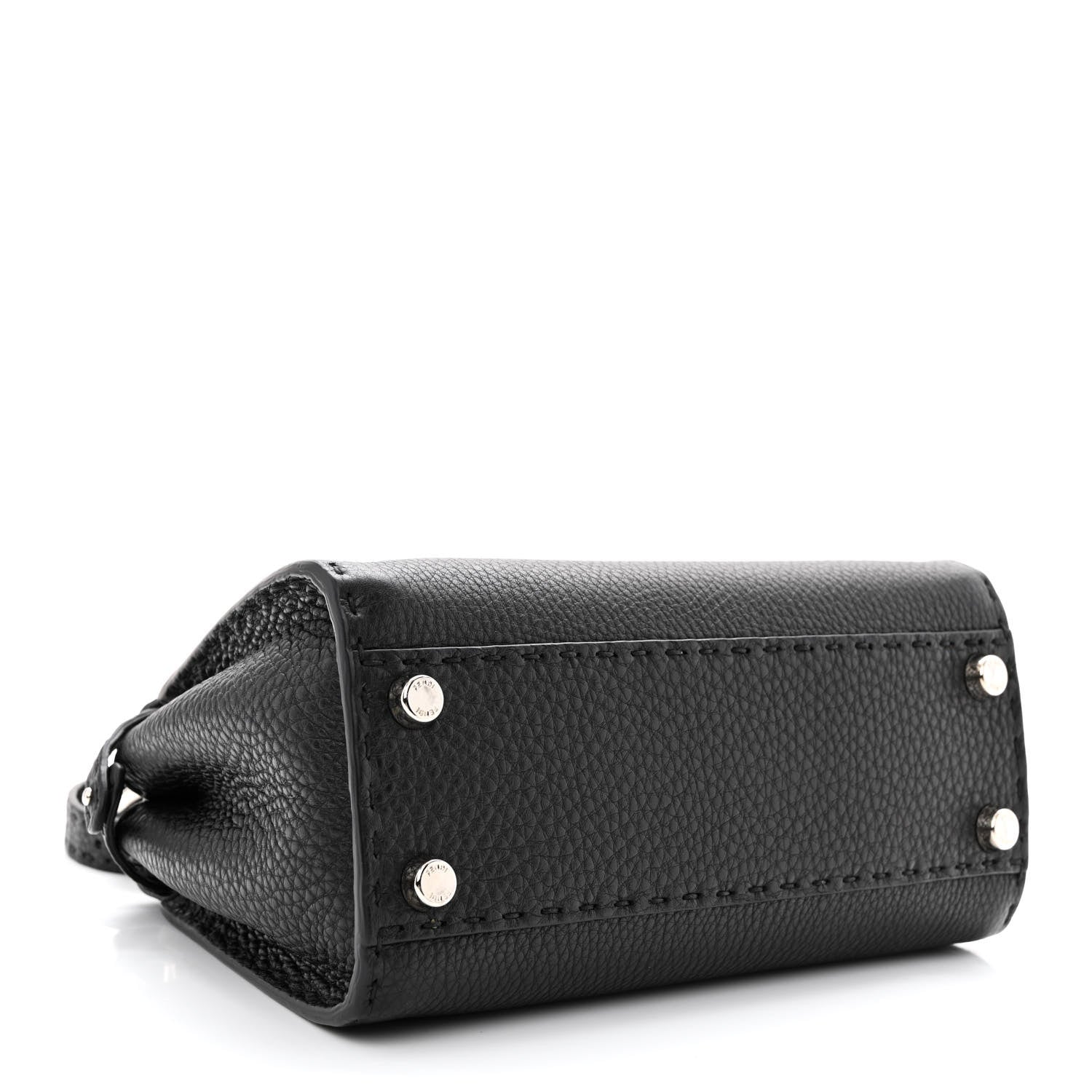 Fendi Cuoio Romano Selleria Bi-Color Mini Peekaboo Iconic Satchel Black Mou 4 of 11