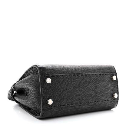Fendi Cuoio Romano Selleria Bi-Color Mini Peekaboo Iconic Satchel Black Mou 4 of 11