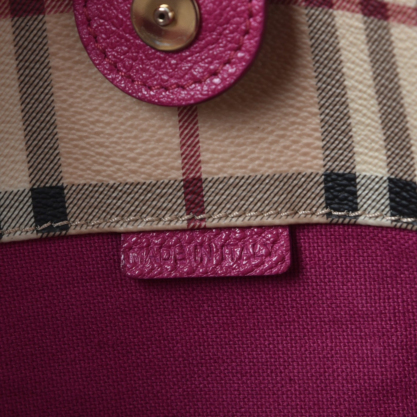 Haymarket Check Medium Canterbury Tote Bright Rhubarb Pink