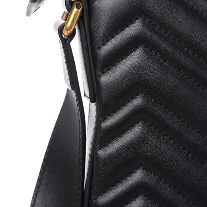 Gucci Calfskin Matelasse GG Marmont Flat Messenger Bag Black 10 of 10