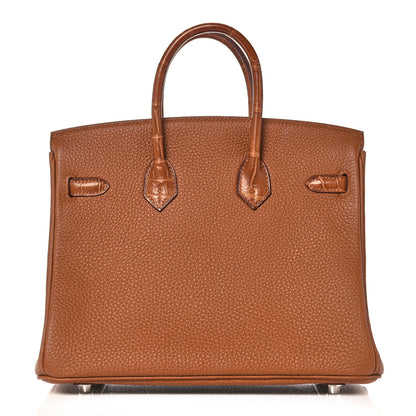 Hermes Togo Matte Alligator Birkin Touch 25 Gold 4 of 35