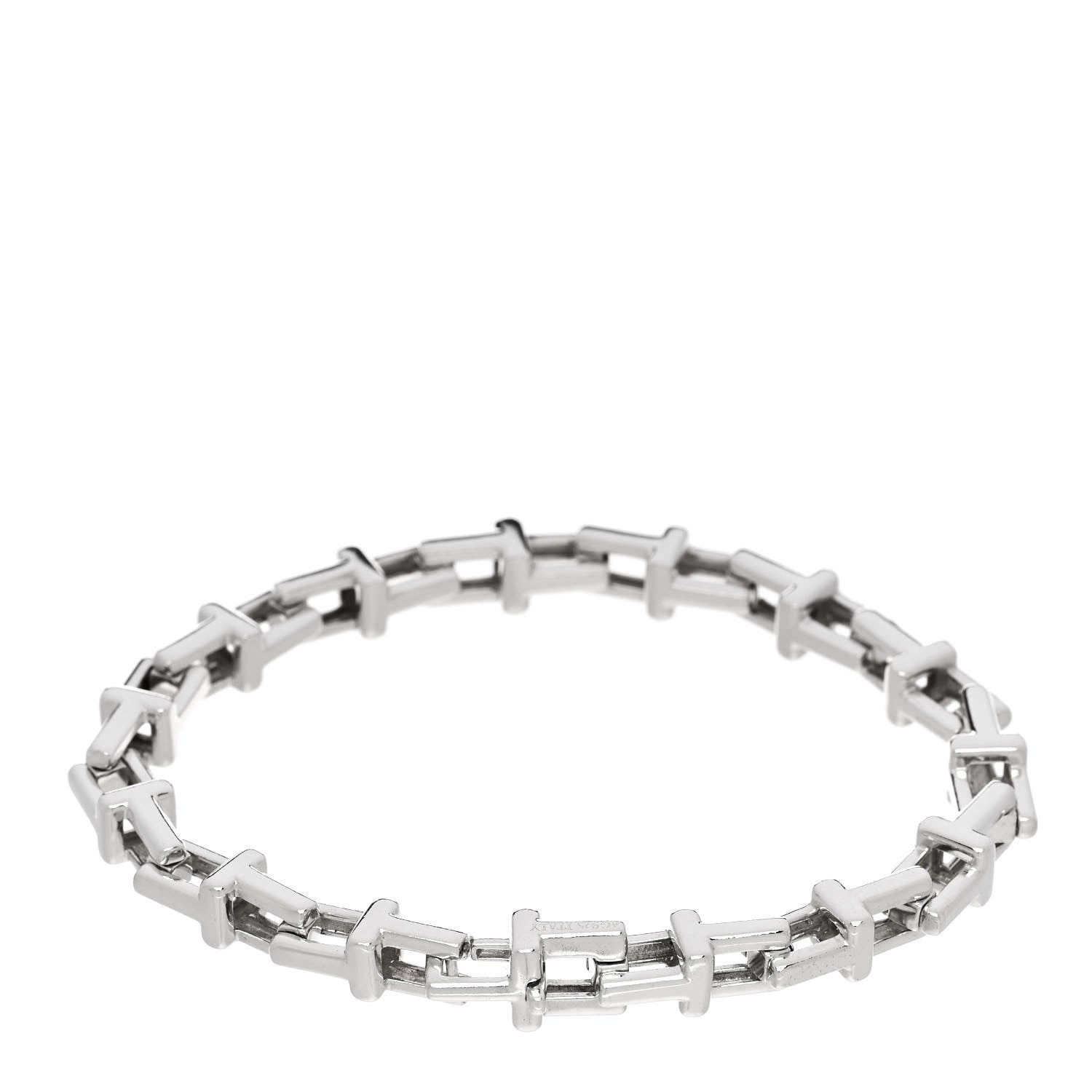 Tiffany Sterling Silver Large T Link Chain Bracelet 2 of 4