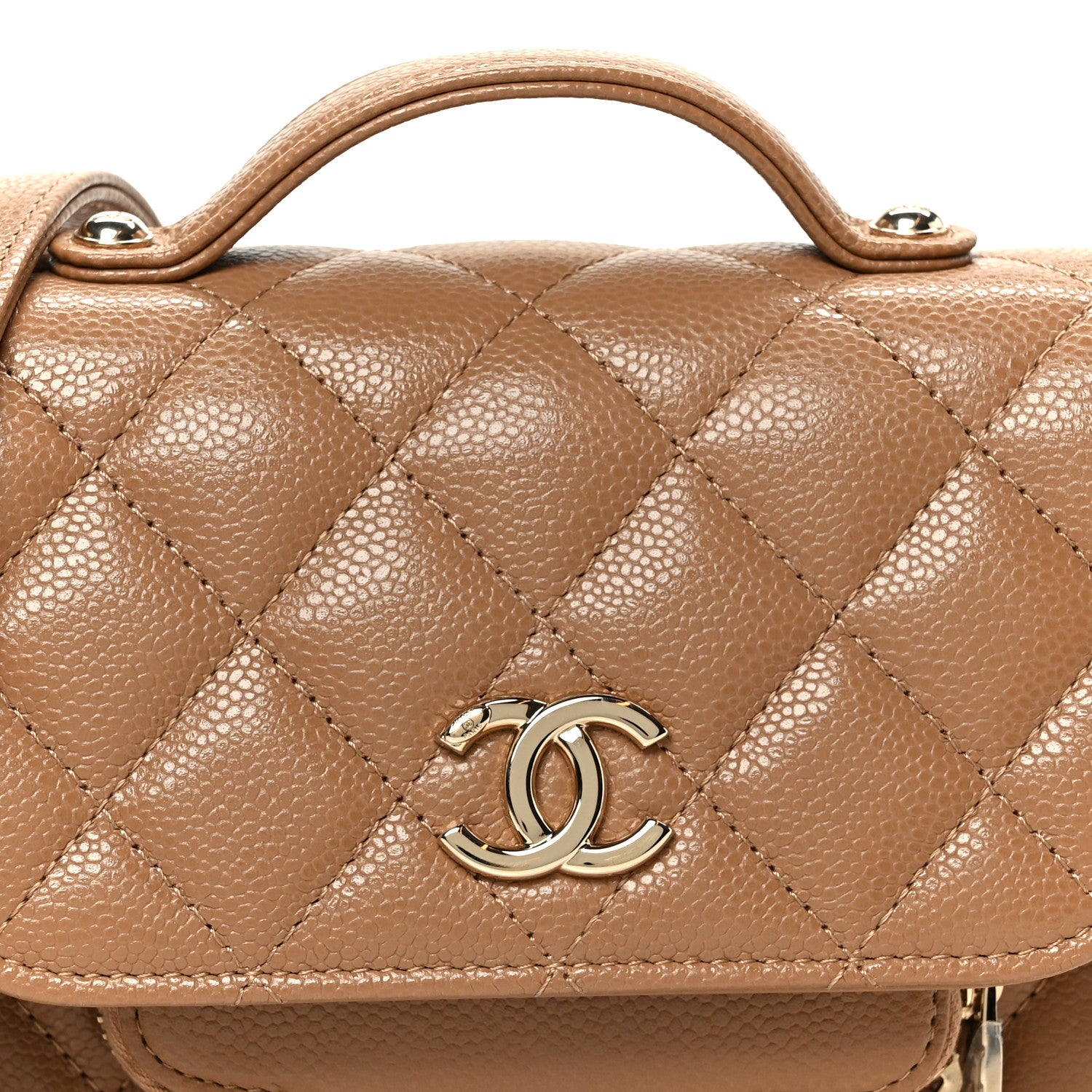 Chanel Caviar Quilted Business Affinity Clutch With Chain Flap Camel 8 of 11
