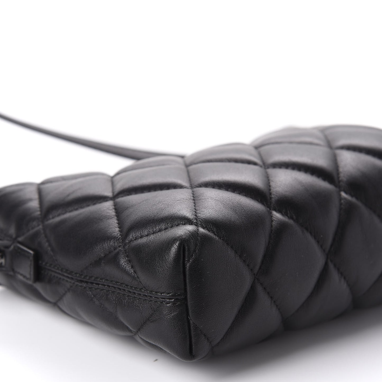 Nappa Calfskin Quilted Touch B Camera Shoulder Bag Black