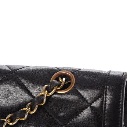 Chanel Lambskin Quilted Medium Double Flap Black 14 of 17