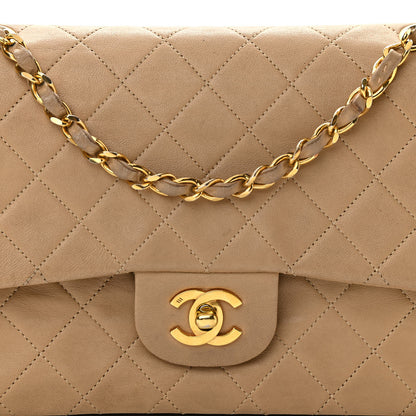 Chanel Lambskin Quilted Medium Double Flap Beige 8 of 17
