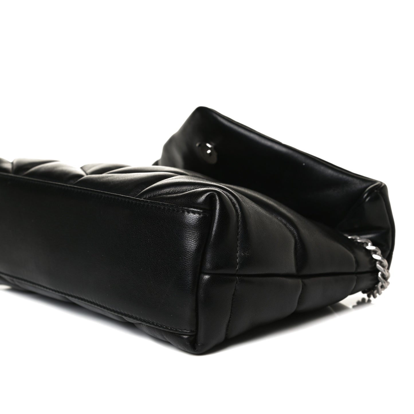 Lambskin Quilted Toy Loulou Puffer Monogram Chain Satchel Black