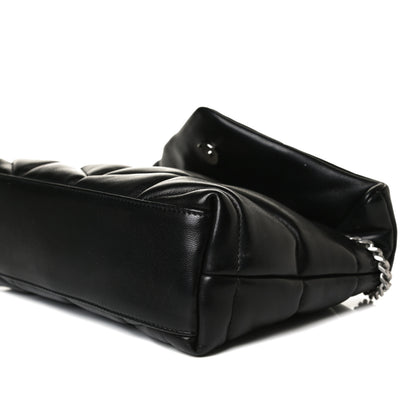 Saint Laurent Lambskin Quilted Toy Loulou Puffer Monogram Chain Satchel Black 11 of 17