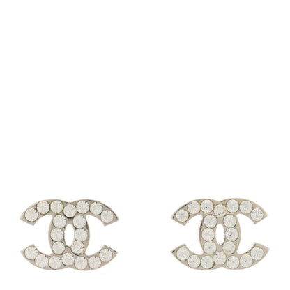 Chanel Crystal CC Earrings Silver 1 of 6