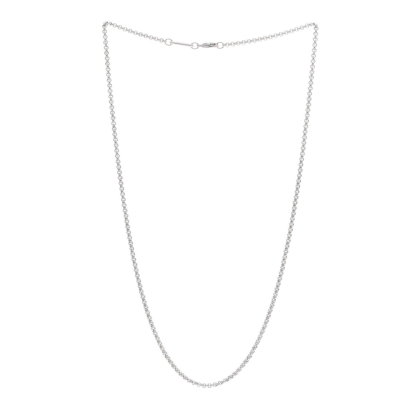 18K White Gold 2mm Chain Necklace 16"