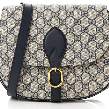 Gucci GG Supreme Monogram Small Messenger Shoulder Bag Beige Blue Navy 8 of 16