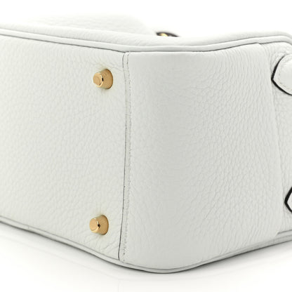 Hermes Taurillon Clemence Mini Lindy 20 Bleu Pale 10 of 11