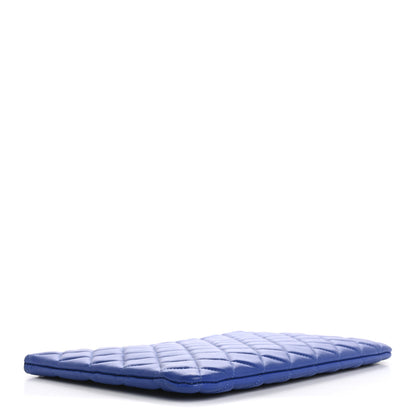 Chanel Lambskin Quilted Medium Cosmetic Case Blue 4 of 9