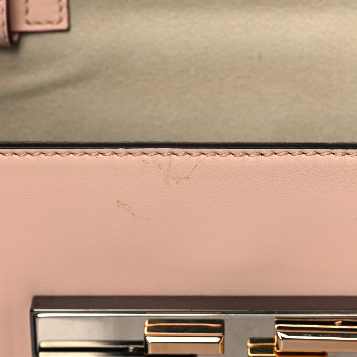 Fendi Vitello Dolce Calf Hair Studded Mini 3Baguette Shoulder Bag Light Pink 11 of 11