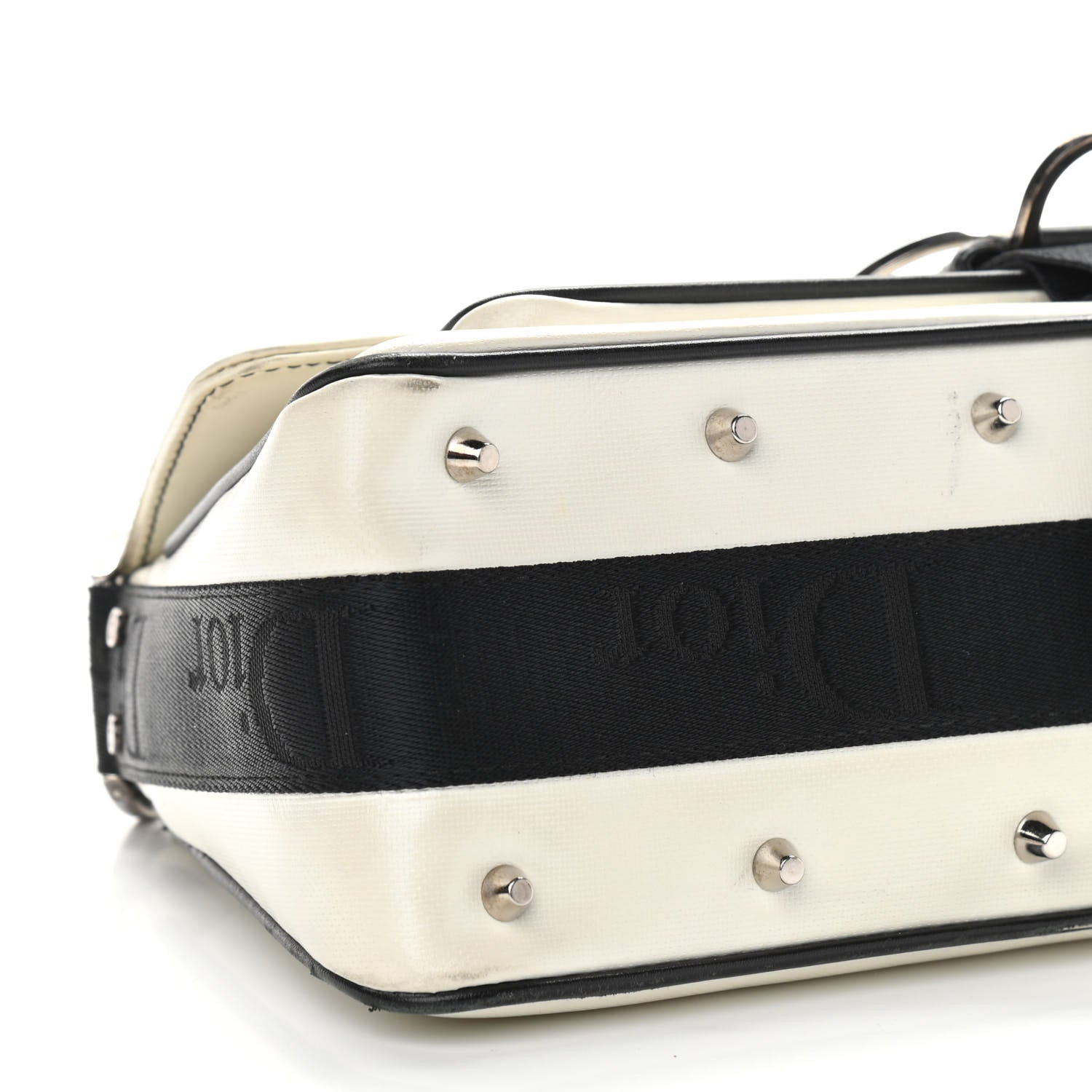 Christian Dior Coated Canvas Crystal Hardcore Bag White 9 of 19