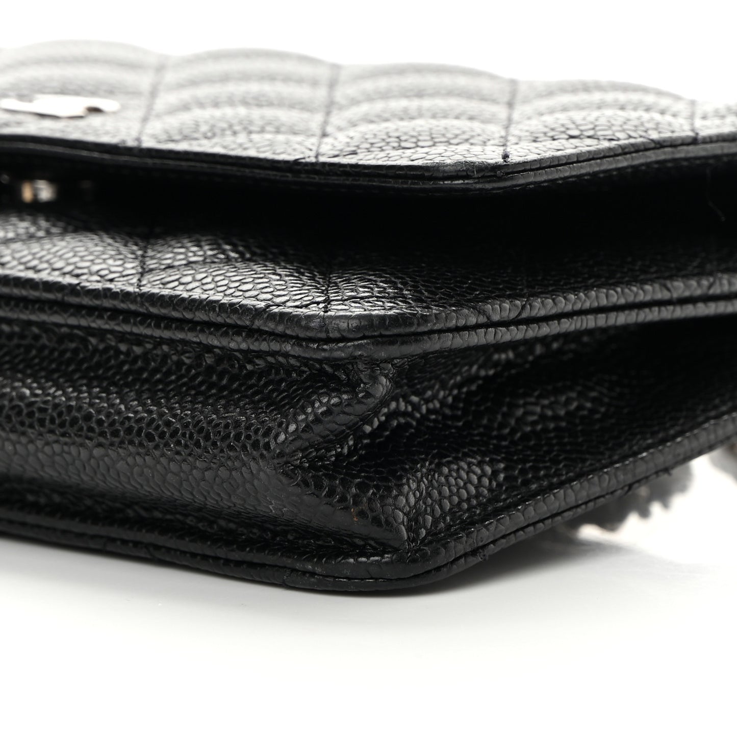 Caviar Quilted Wallet On Chain WOC Black