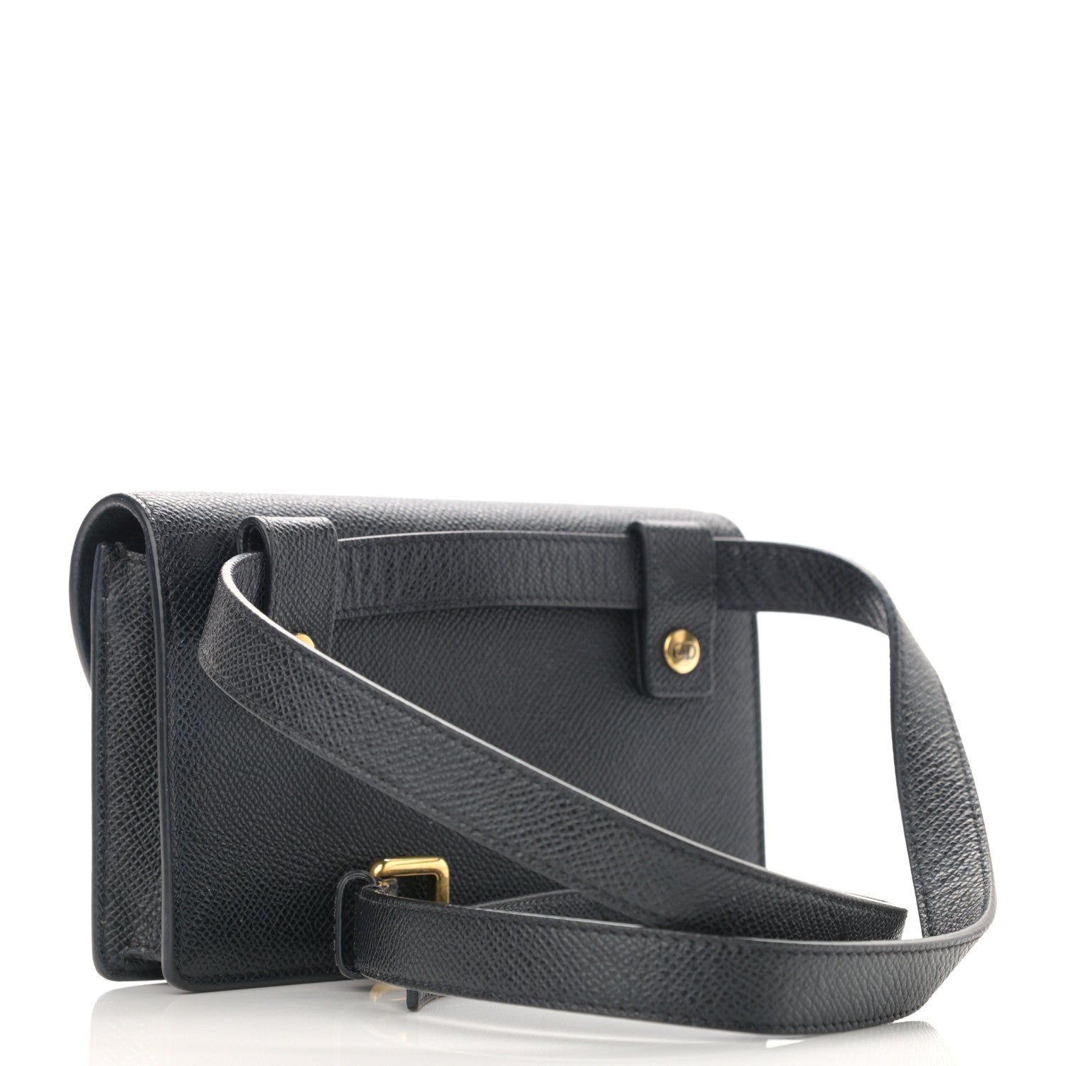 Christian Dior Grained Calfskin Saddle Belt Bag Black 3 of 13