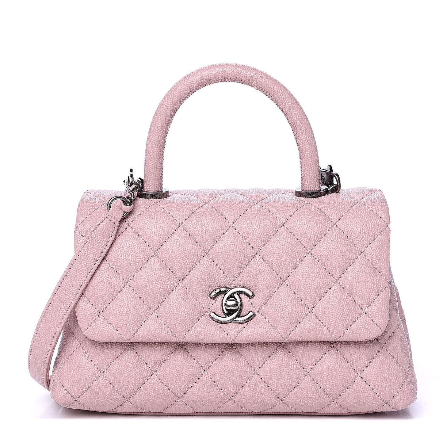 Caviar Quilted Mini Coco Handle Flap Pink