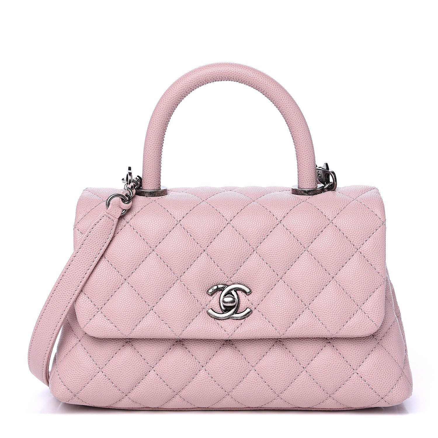 Chanel Caviar Quilted Mini Coco Handle Flap Pink 1 of 10