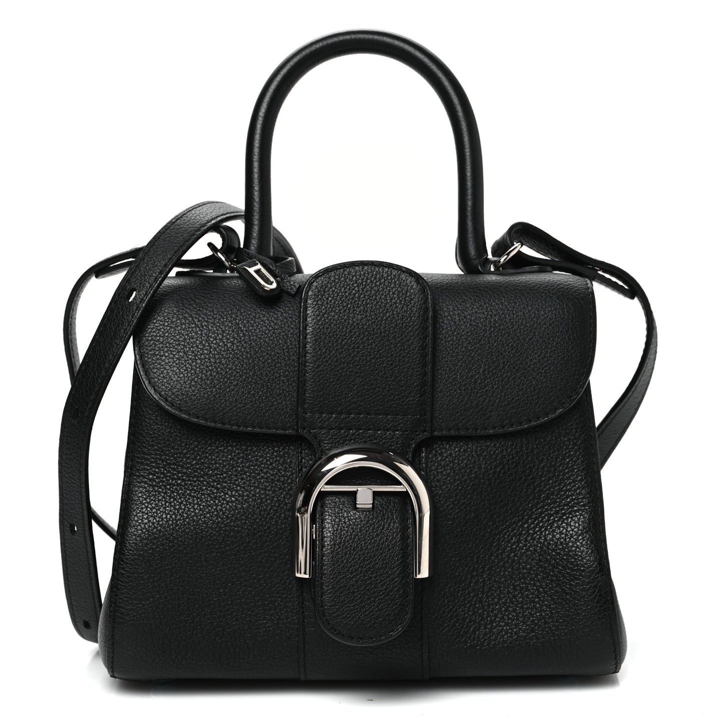 Grained Calfskin Mini Brillant Satchel Black